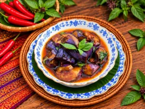 EGGPLANT WITH GARLIC SAUCE